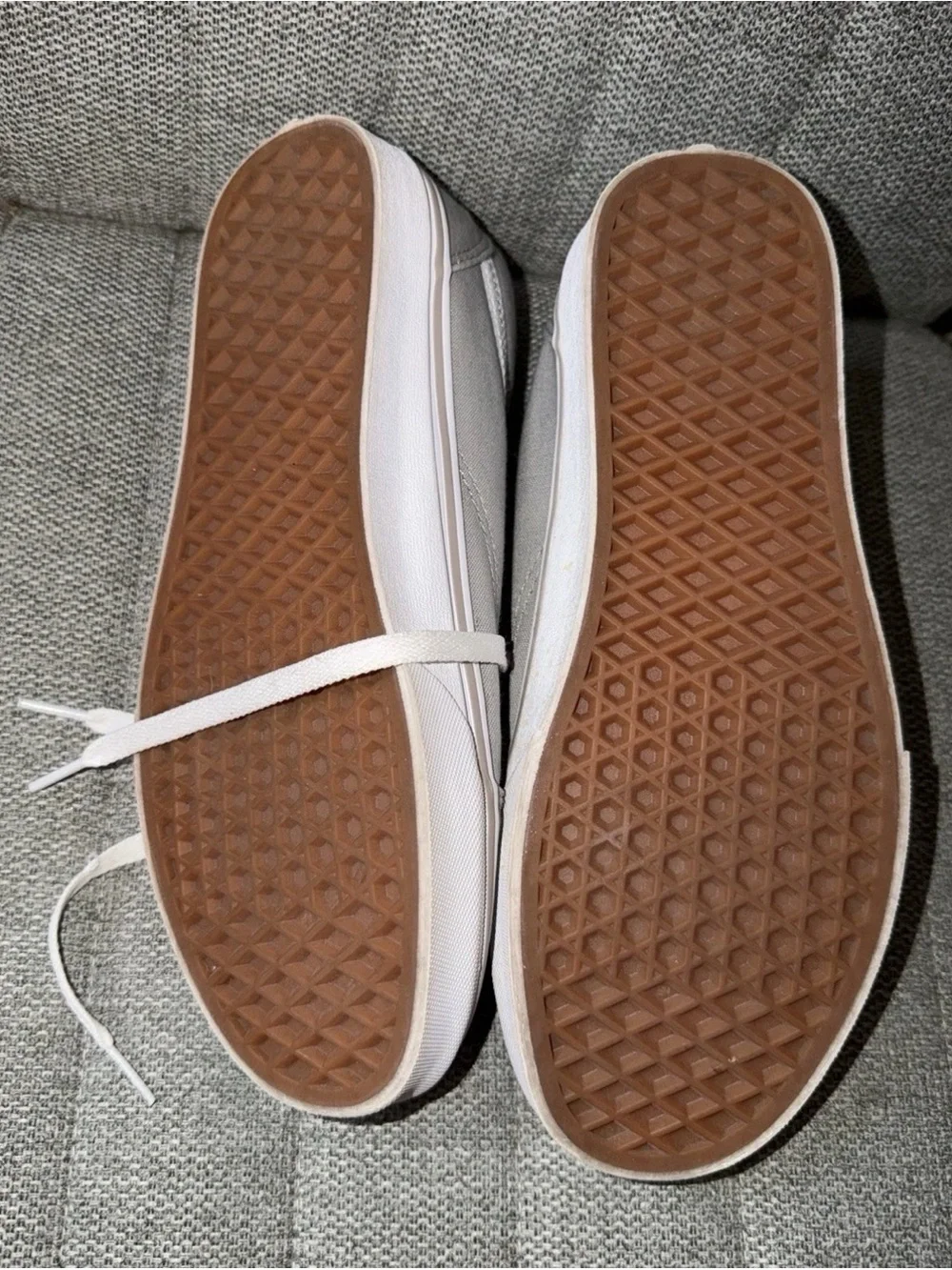 Vans Gray Canvas Low-Top Sneakers with White Side Stripe